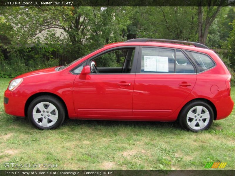 Molten Red / Gray 2010 Kia Rondo LX