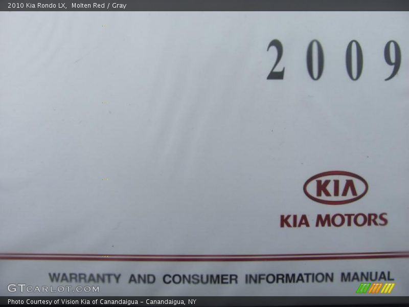 Molten Red / Gray 2010 Kia Rondo LX