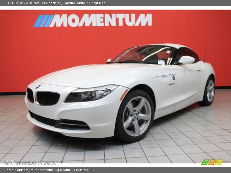 Alpine White / Coral Red 2011 BMW Z4 sDrive30i Roadster