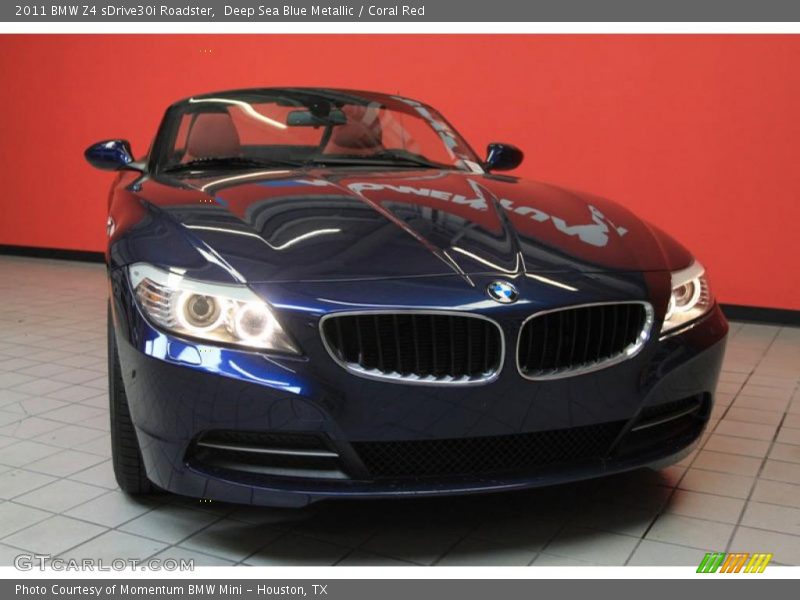 Deep Sea Blue Metallic / Coral Red 2011 BMW Z4 sDrive30i Roadster