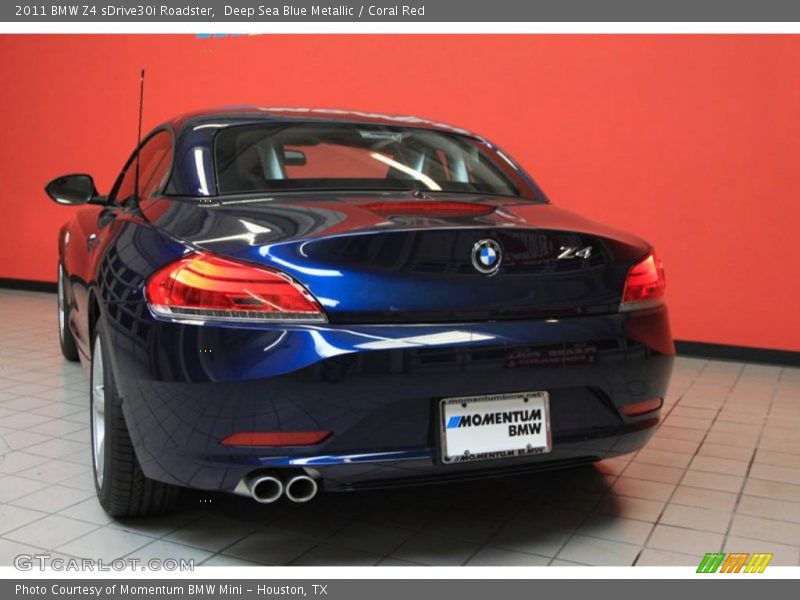 Deep Sea Blue Metallic / Coral Red 2011 BMW Z4 sDrive30i Roadster