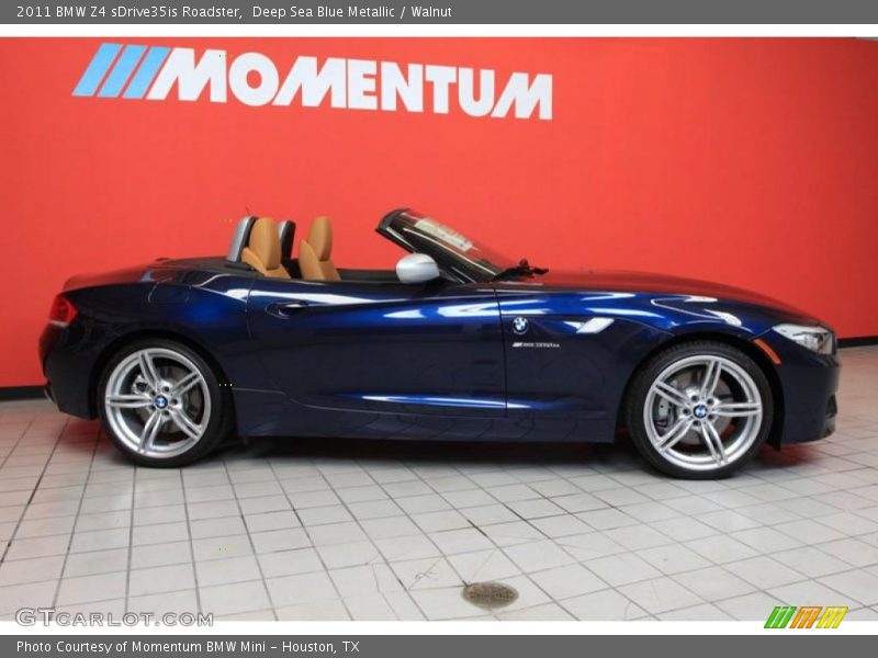 Deep Sea Blue Metallic / Walnut 2011 BMW Z4 sDrive35is Roadster