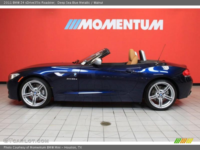 Deep Sea Blue Metallic / Walnut 2011 BMW Z4 sDrive35is Roadster