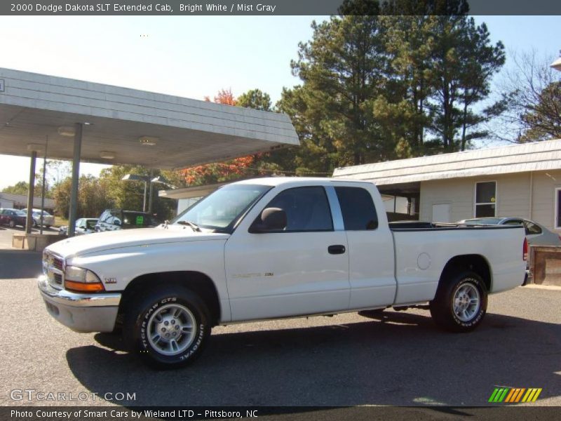 Bright White / Mist Gray 2000 Dodge Dakota SLT Extended Cab