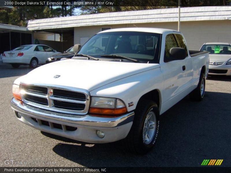 Bright White / Mist Gray 2000 Dodge Dakota SLT Extended Cab
