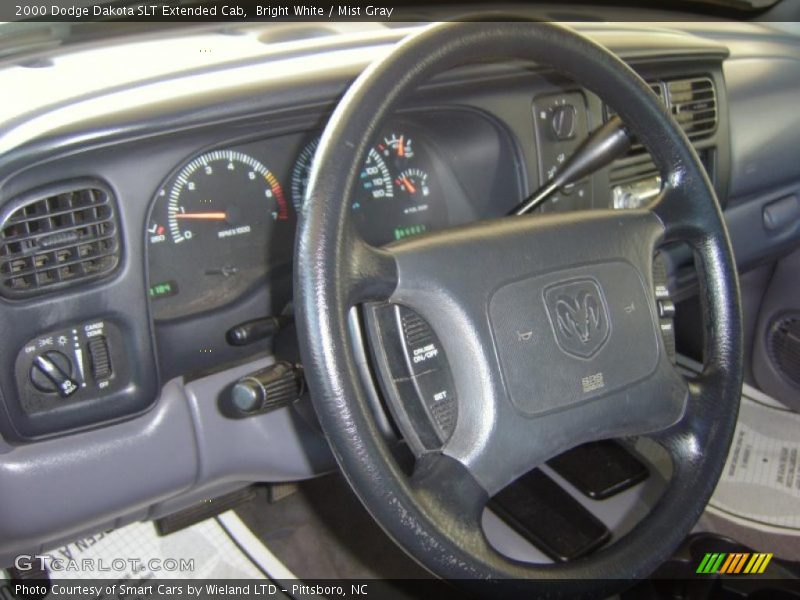 Bright White / Mist Gray 2000 Dodge Dakota SLT Extended Cab