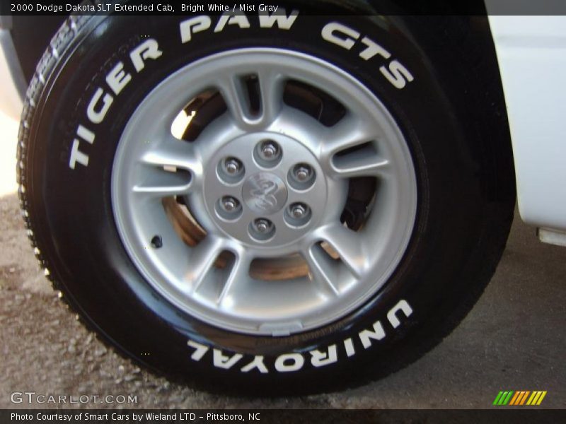 Bright White / Mist Gray 2000 Dodge Dakota SLT Extended Cab