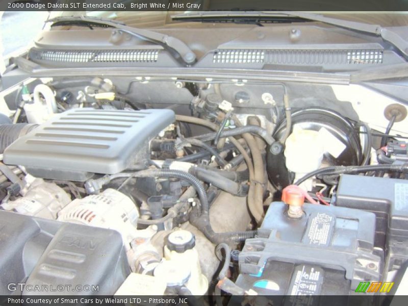 Bright White / Mist Gray 2000 Dodge Dakota SLT Extended Cab