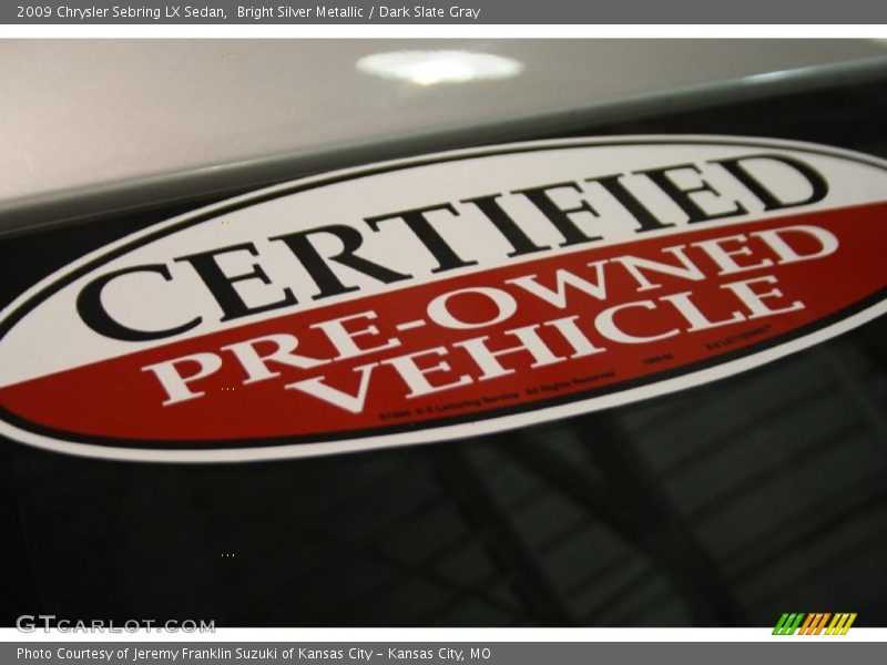 Bright Silver Metallic / Dark Slate Gray 2009 Chrysler Sebring LX Sedan