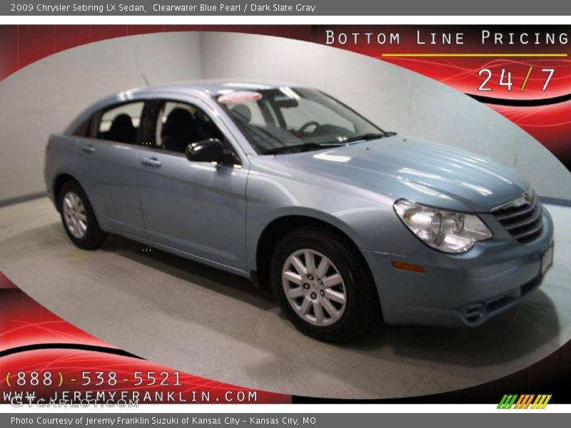 Clearwater Blue Pearl / Dark Slate Gray 2009 Chrysler Sebring LX Sedan