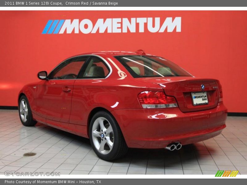 Crimson Red / Savanna Beige 2011 BMW 1 Series 128i Coupe