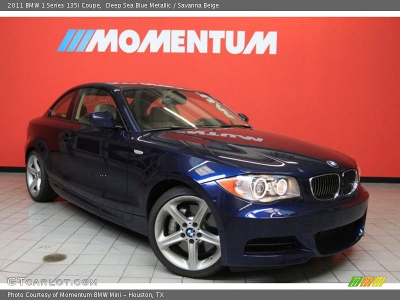 Deep Sea Blue Metallic / Savanna Beige 2011 BMW 1 Series 135i Coupe