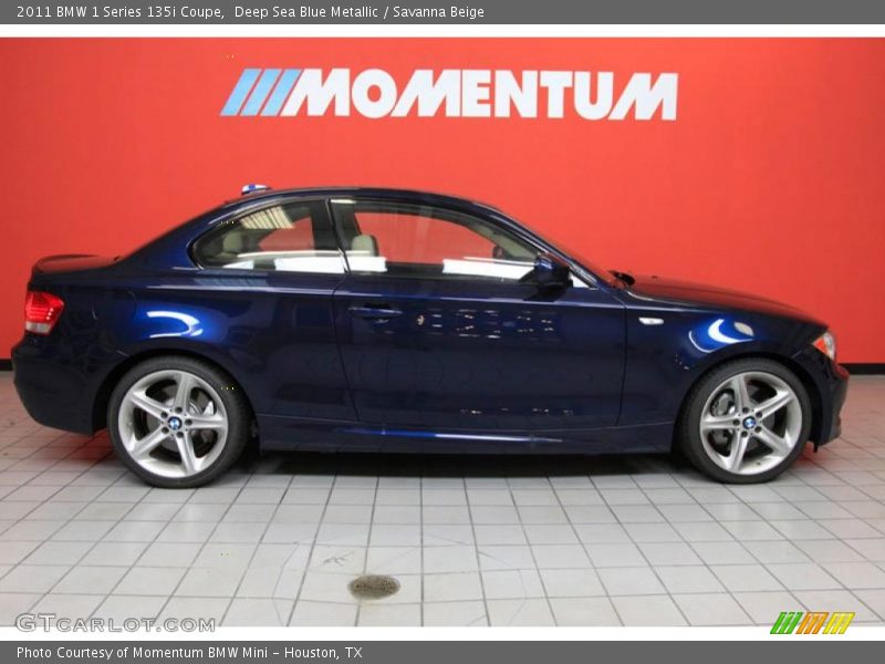 Deep Sea Blue Metallic / Savanna Beige 2011 BMW 1 Series 135i Coupe