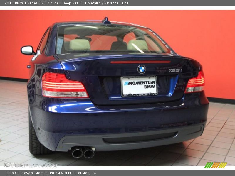 Deep Sea Blue Metallic / Savanna Beige 2011 BMW 1 Series 135i Coupe