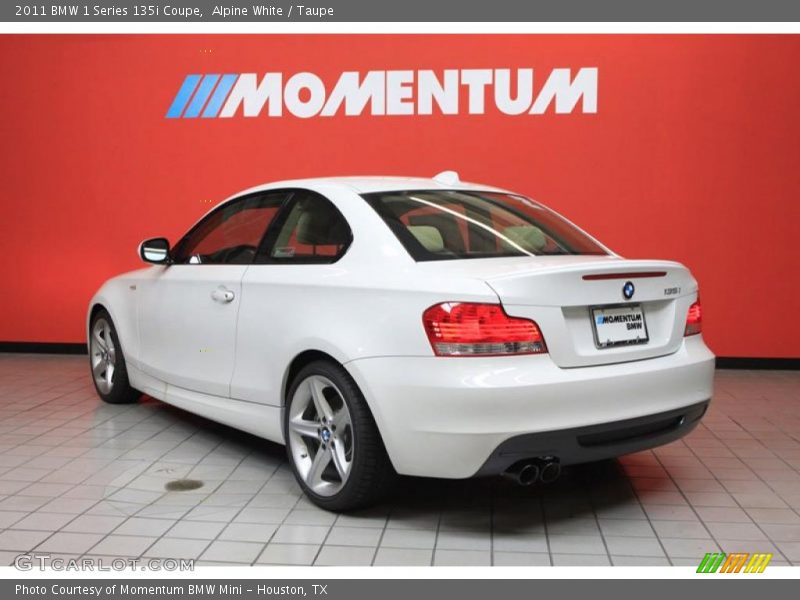 Alpine White / Taupe 2011 BMW 1 Series 135i Coupe