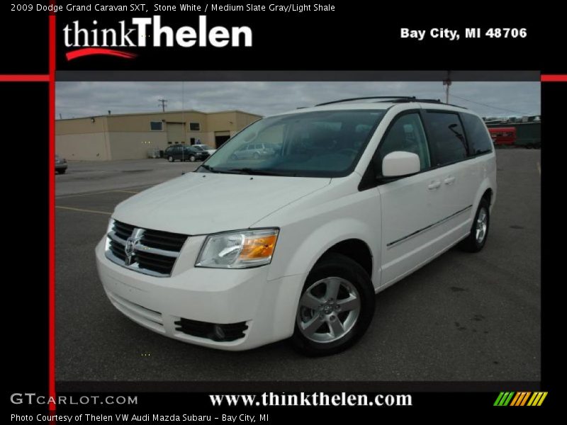 Stone White / Medium Slate Gray/Light Shale 2009 Dodge Grand Caravan SXT