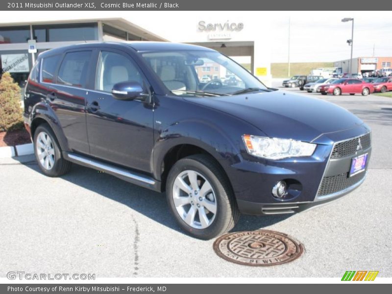 Cosmic Blue Metallic / Black 2011 Mitsubishi Outlander XLS