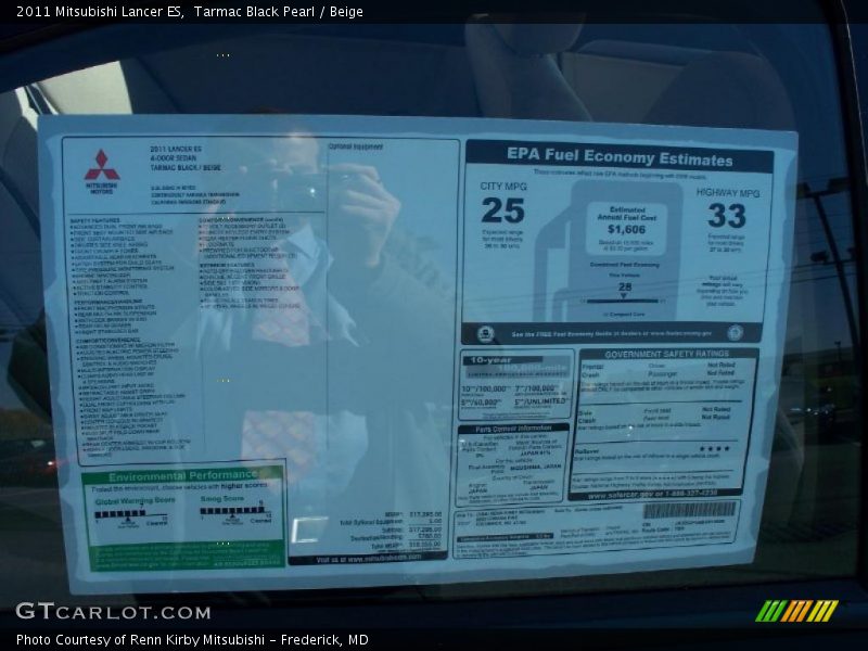  2011 Lancer ES Window Sticker