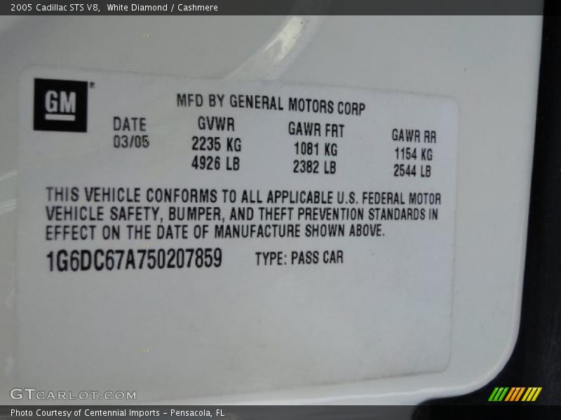 White Diamond / Cashmere 2005 Cadillac STS V8
