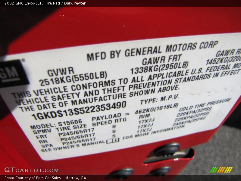 Fire Red / Dark Pewter 2002 GMC Envoy SLT