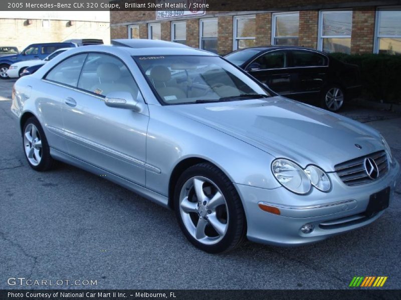 Brilliant Silver Metallic / Stone 2005 Mercedes-Benz CLK 320 Coupe