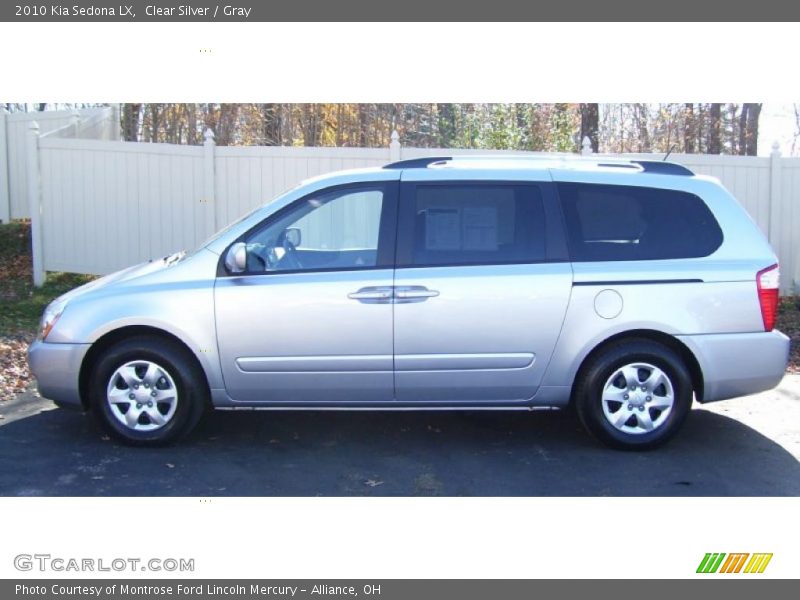 Clear Silver / Gray 2010 Kia Sedona LX