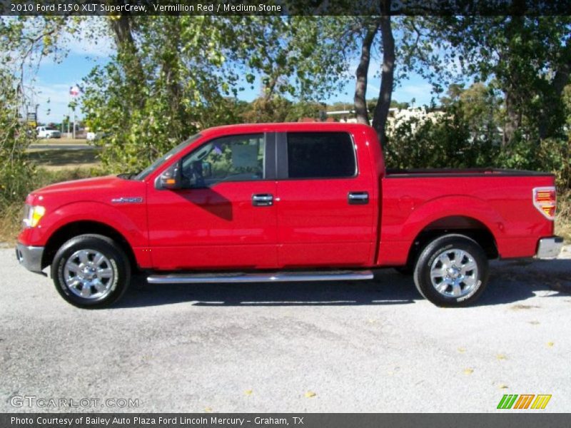 Vermillion Red / Medium Stone 2010 Ford F150 XLT SuperCrew