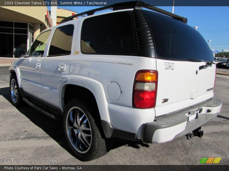 Summit White / Tan/Neutral 2003 Chevrolet Tahoe Z71 4x4