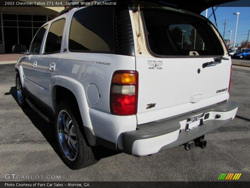 Summit White / Tan/Neutral 2003 Chevrolet Tahoe Z71 4x4