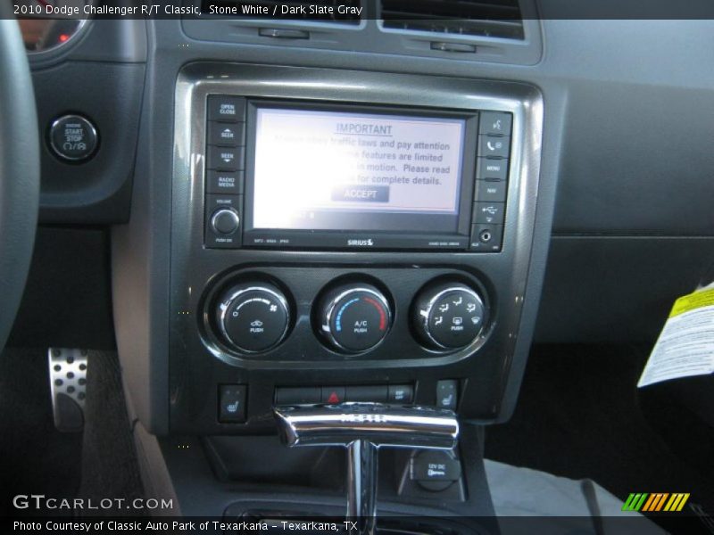 Navigation of 2010 Challenger R/T Classic