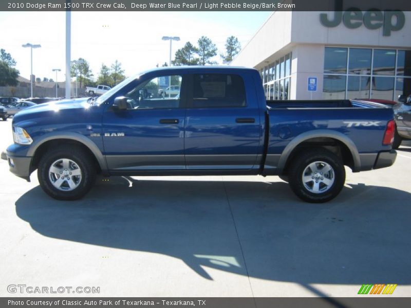 Deep Water Blue Pearl / Light Pebble Beige/Bark Brown 2010 Dodge Ram 1500 TRX Crew Cab