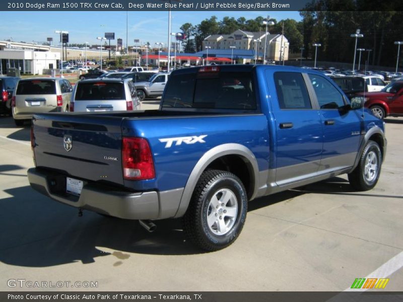 Deep Water Blue Pearl / Light Pebble Beige/Bark Brown 2010 Dodge Ram 1500 TRX Crew Cab