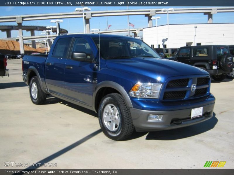 Deep Water Blue Pearl / Light Pebble Beige/Bark Brown 2010 Dodge Ram 1500 TRX Crew Cab
