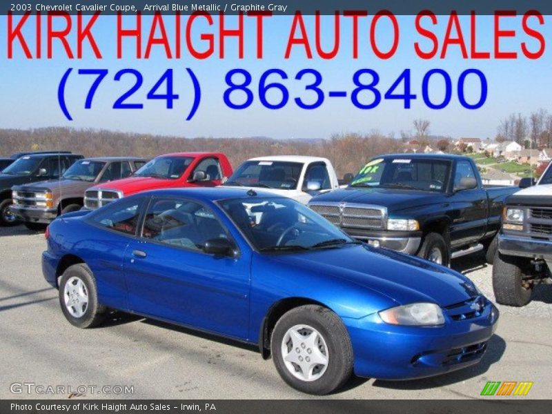 Arrival Blue Metallic / Graphite Gray 2003 Chevrolet Cavalier Coupe
