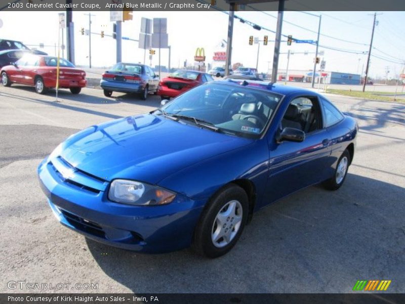 Arrival Blue Metallic / Graphite Gray 2003 Chevrolet Cavalier Coupe