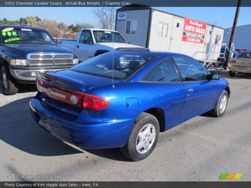 Arrival Blue Metallic / Graphite Gray 2003 Chevrolet Cavalier Coupe