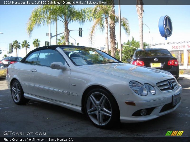 Diamond White / Tobacco Brown 2009 Mercedes-Benz CLK 350 Cabriolet