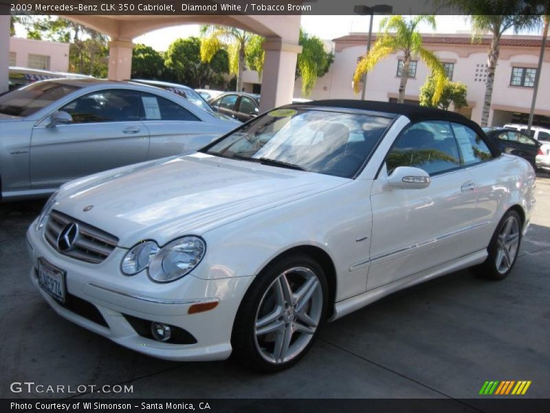 Diamond White / Tobacco Brown 2009 Mercedes-Benz CLK 350 Cabriolet