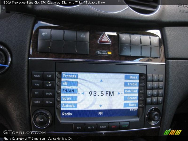 Diamond White / Tobacco Brown 2009 Mercedes-Benz CLK 350 Cabriolet