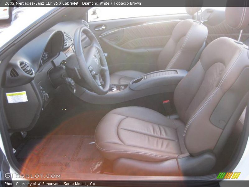 Diamond White / Tobacco Brown 2009 Mercedes-Benz CLK 350 Cabriolet
