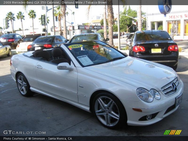 Diamond White / Tobacco Brown 2009 Mercedes-Benz CLK 350 Cabriolet