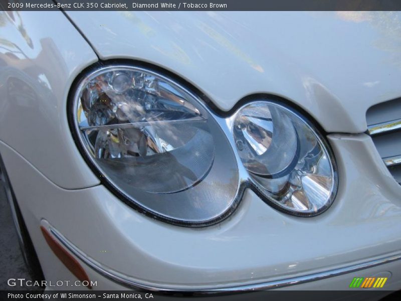 Diamond White / Tobacco Brown 2009 Mercedes-Benz CLK 350 Cabriolet