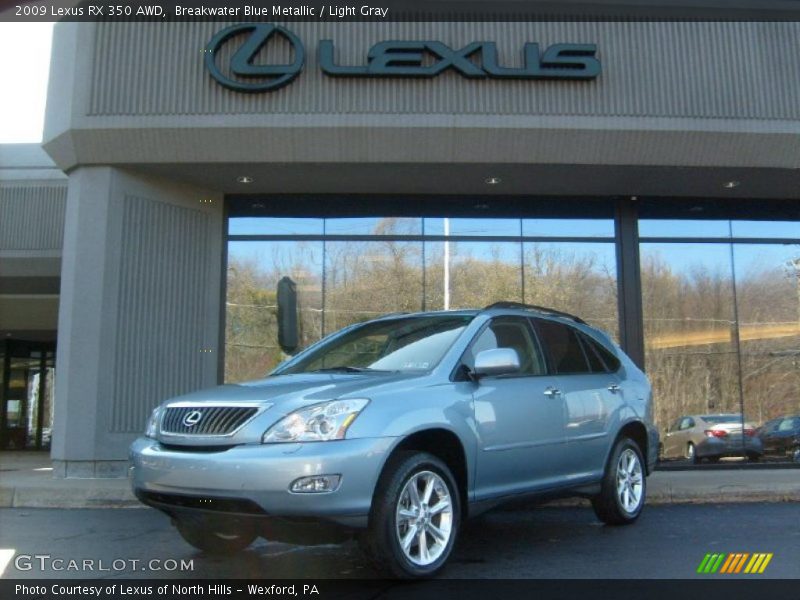 Breakwater Blue Metallic / Light Gray 2009 Lexus RX 350 AWD