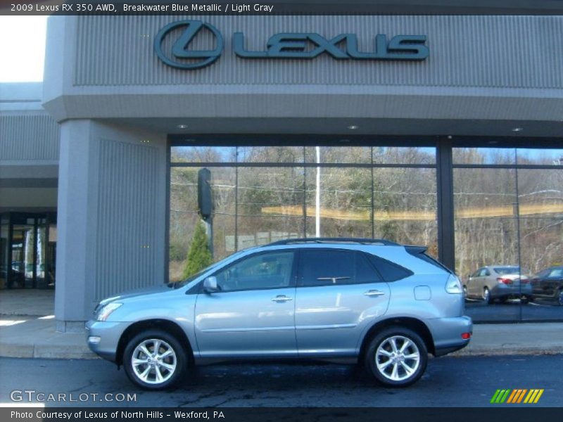 Breakwater Blue Metallic / Light Gray 2009 Lexus RX 350 AWD