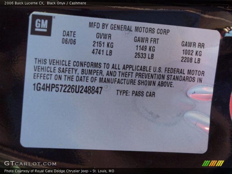 Black Onyx / Cashmere 2006 Buick Lucerne CX