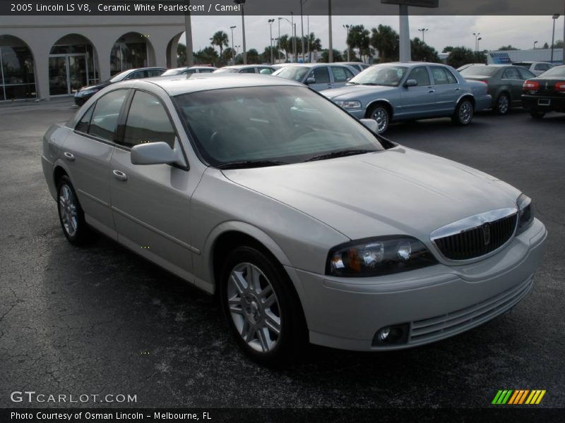 Ceramic White Pearlescent / Camel 2005 Lincoln LS V8