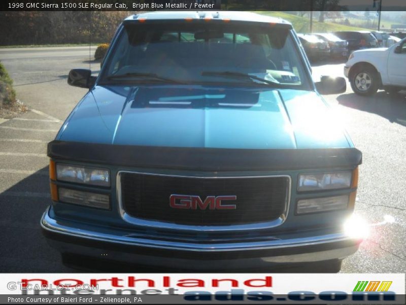 Bright Blue Metallic / Pewter 1998 GMC Sierra 1500 SLE Regular Cab