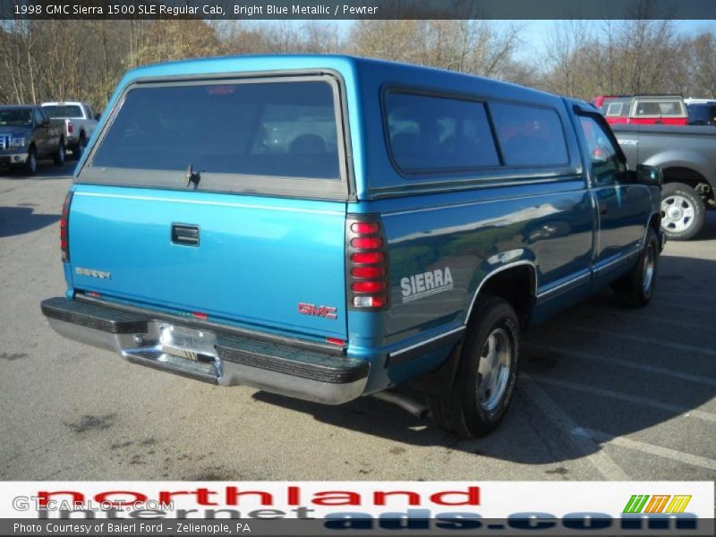 Bright Blue Metallic / Pewter 1998 GMC Sierra 1500 SLE Regular Cab