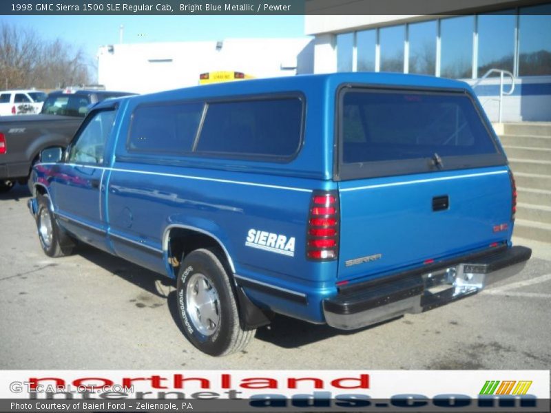 Bright Blue Metallic / Pewter 1998 GMC Sierra 1500 SLE Regular Cab