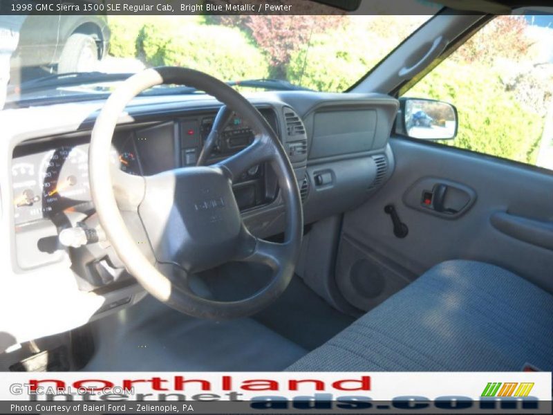Bright Blue Metallic / Pewter 1998 GMC Sierra 1500 SLE Regular Cab